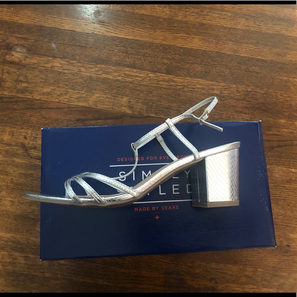 Styled Simply Silver Block-Heeled Sandal